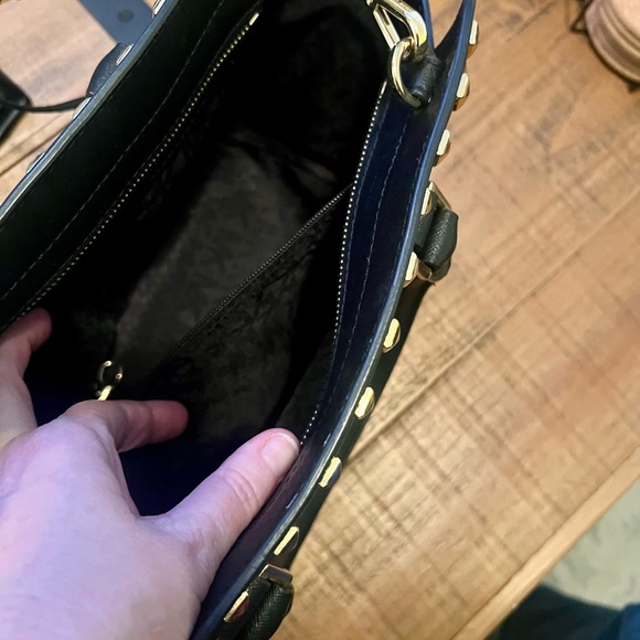 SOLD Michael Kors gold studded Selma hard leather Crossbody satchel  - Picture 4 of 5